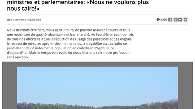 Lettre ouverte à Mesdames et Messieurs les ministres et parlementaires : « Nous ne voulons plus nous taire ! »