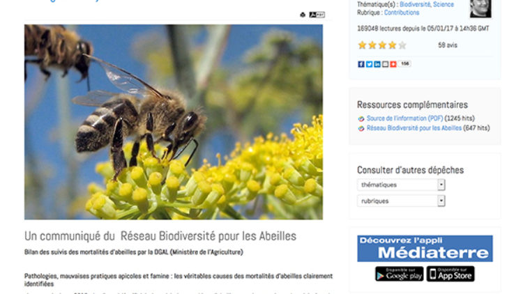 Bilan des suivis des mortalités d&rsquo;abeilles par la DGAL (Ministère de l&rsquo;Agriculture)
