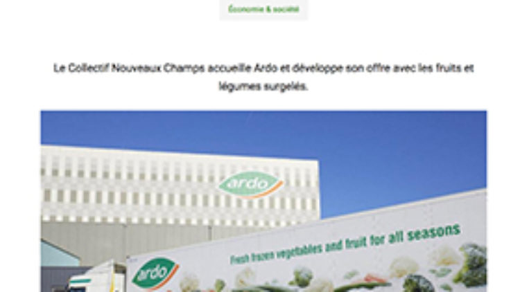 Le Collectif Nouveaux Champs accueille Ardo et développe son offre avec les fruits et légumes surgelés.