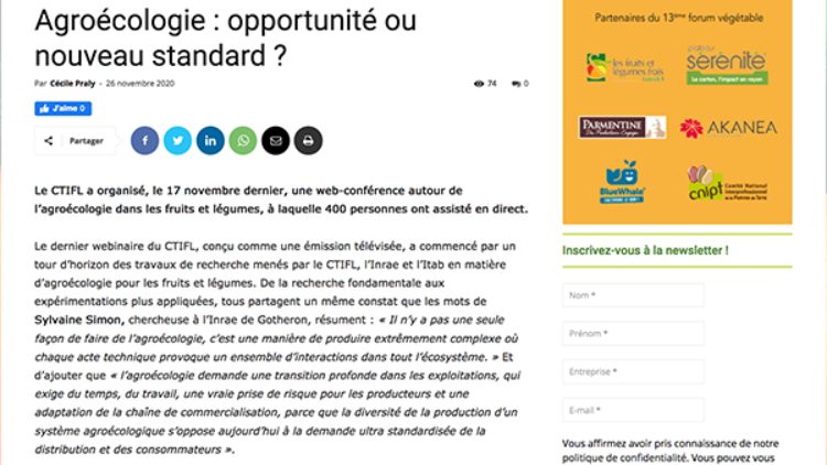 Agroécologie : opportunité ou nouveau standard ?