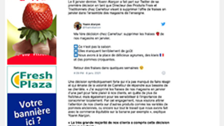 J’ai supprimé les fraises de nos magasins en janvier avant tout pour faire plaisir à nos clients