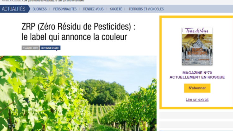 Zéro Résidu de Pesticides : le label qui annonce la couleur