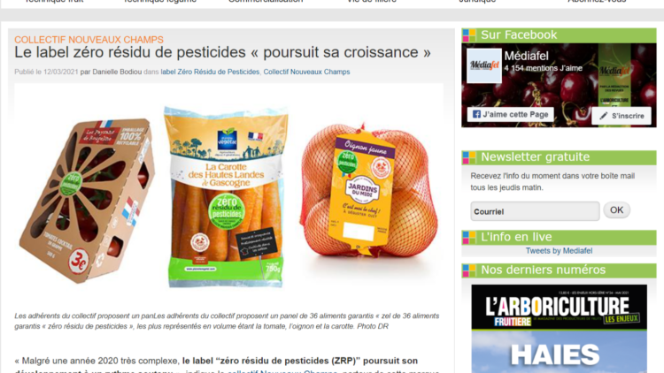 Le label zéro résidu de pesticides « poursuit sa croissance »
