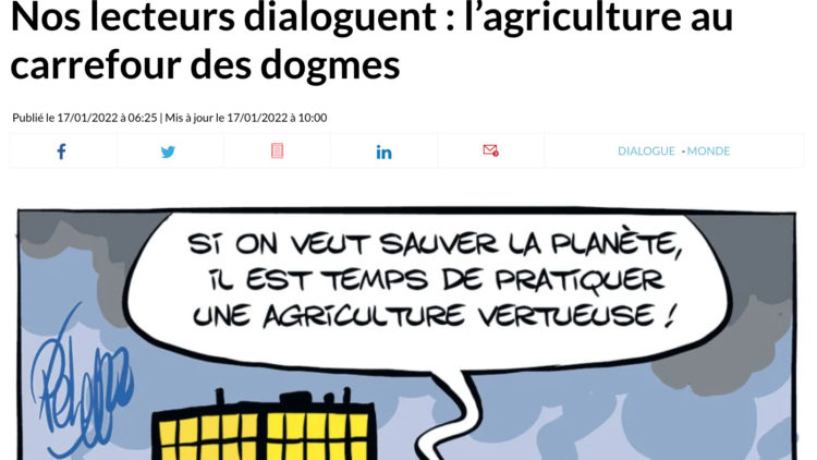 Nos lecteurs dialoguent : l’agriculture au carrefour des dogmes