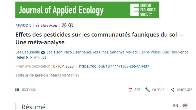 Effets des pesticides sur les communautés fauniques du sol