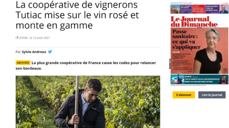 La coopérative de vignerons Tutiac mise sur le vin rosé et monte en gamme